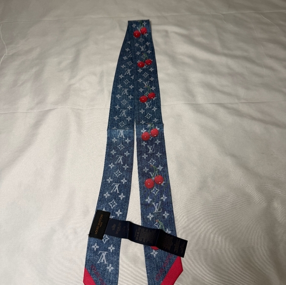 Louis Vuitton X TM Silk Monogram Cerises Bandeau - Picture 1 of 3